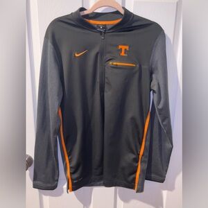 Nike half zip Men’s small grey orange long sleeve Tennessee Dri-Fit